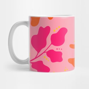 Pink and orange leaves floral pattern Mug